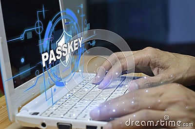 The idea of â€‹â€‹using Passkey instead of a code set for maximum security Biometric Lock Stock Photo